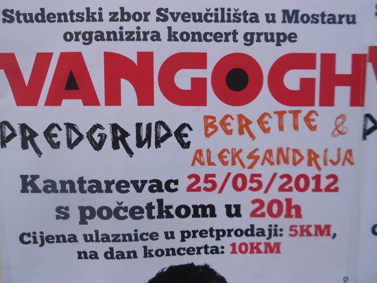 Апсолутна музичка атракција, група ALEXANDRIA наступила је као предгрупа популарном бенду “Ван Гог” у Мостару. 
