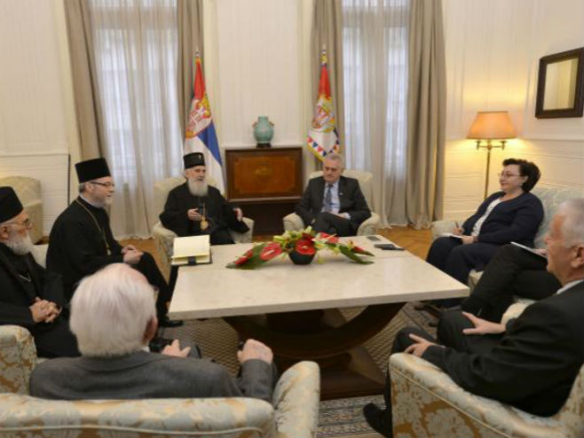 Састанак Николића са патријархом Иринејом - Фото: ТАНЈУГ