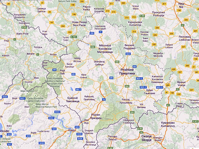 Косово (Фото: maps.google.ba) - 