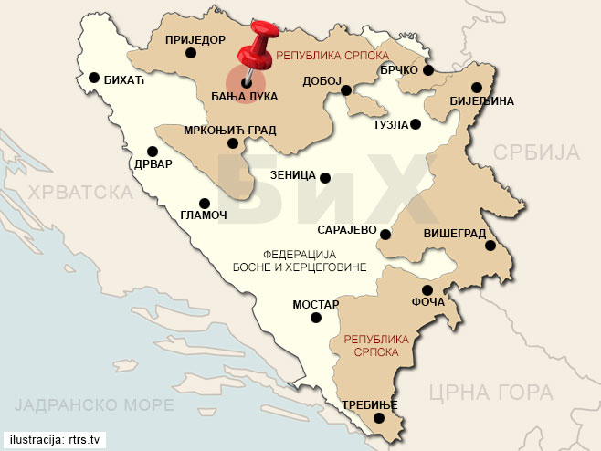 Карта БиХ - Бања Лука - Фото: РТРС