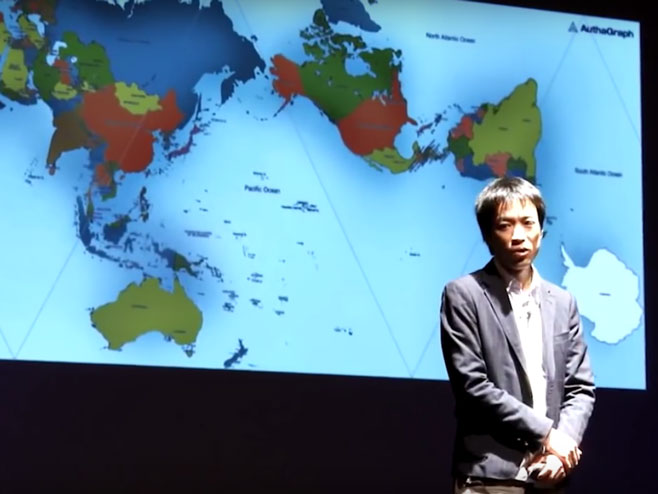 Револуционарна мапа Земље јапанског умјетника Нарукаве - Фото: Screenshot/YouTube