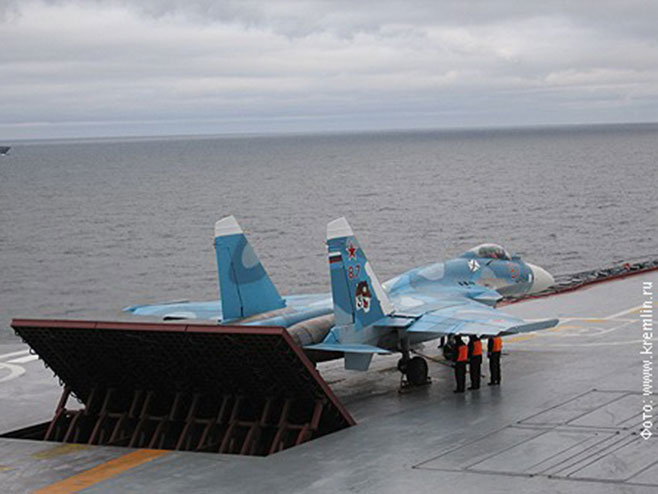 Су-33 на носачу авиона "Адмирал Кузњецов" (архива) - Фото: РТС