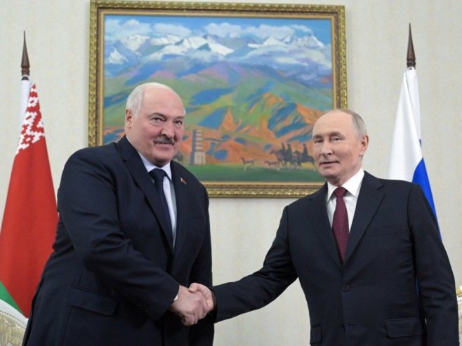 Александар Лукашенко и Владимир Путин (фото: EPA/ALEXEI NIKOLSKY/SPUTNIK) Александар Лукашенко и Владимир Путин (фото: EPA/ALEXEI NIKOLSKY/SPUTNIK) -