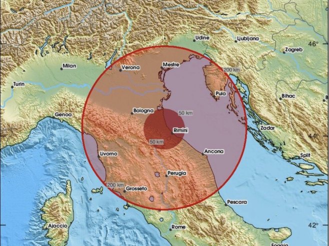 Земљотрес Италија (Фото: EMSC) Земљотрес Италија (Фото: EMSC) -