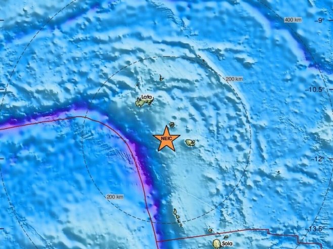 Земљотрес јачине 5,8 степени погодио острва Санта Круз (Фото: ЕМСЦ) Земљотрес јачине 5,8 степени погодио острва Санта Круз (Фото: ЕМСЦ) -