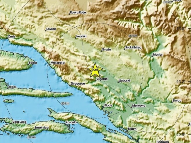 Земљотрес на подручју Љубушког (фото: emsc.eu) Земљотрес на подручју Љубушког (фото: emsc.eu) -