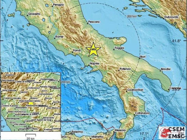 Земљотрес у Италији (Фото: EMSC) Земљотрес у Италији (Фото: EMSC) -