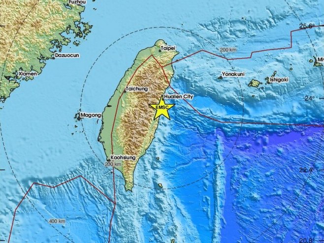 Земљотрес на Тајвану (фото: emsc.eu) Земљотрес на Тајвану (фото: emsc.eu) -