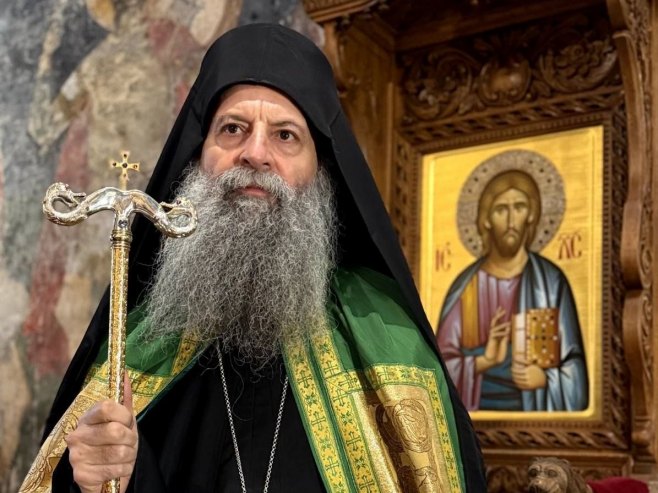 Патријарх Порфирије у Пећкој Патријаршији (Фото: spc.rs) Патријарх Порфирије у Пећкој Патријаршији (Фото: spc.rs) -