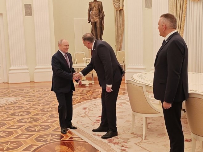 Путин, Додик и Минић Путин, Додик и Минић - Фото: Уступљена фотографија