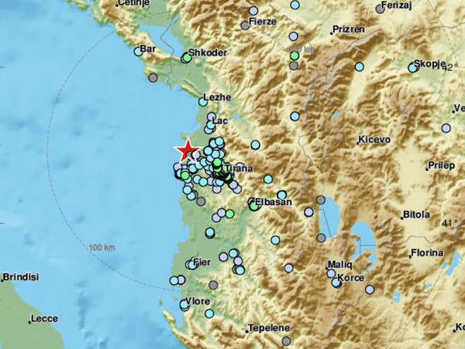 Албанија-земљотрес (Фото: EMSC) - 