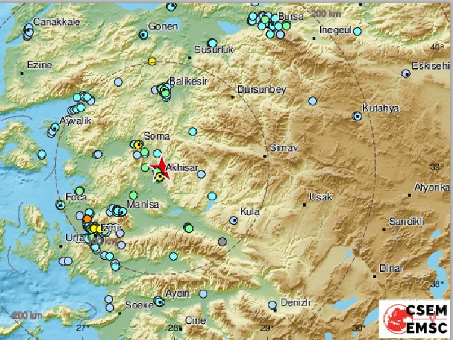 Земљотрес - Турска (фото:EMSC) - Фото: Тwitter