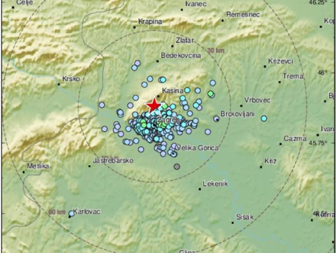 Земљотрес у Загребу (фото:emsc-csem.org) - 