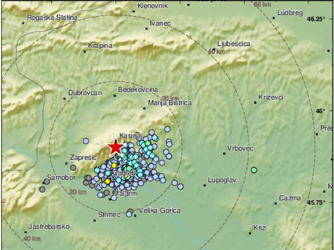 Земљотрес у Загребу, Фото: EMSC Twitter - 