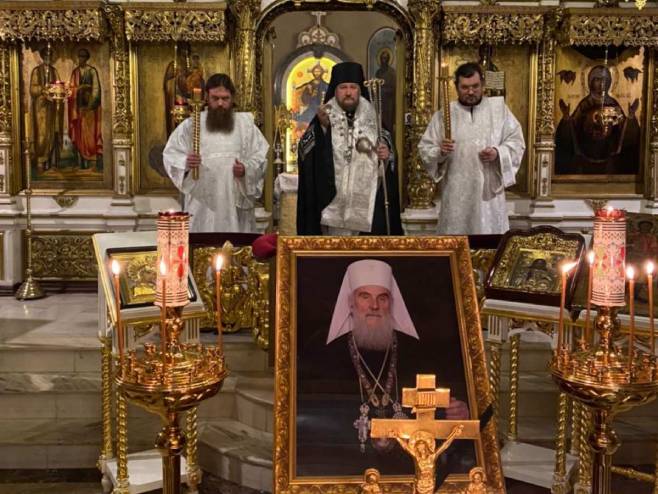 Помен патријарху Иринеју у Москви - Фото: РТРС