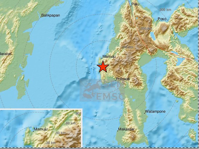 Индонезија земљотрес (фото:EMSC) - 