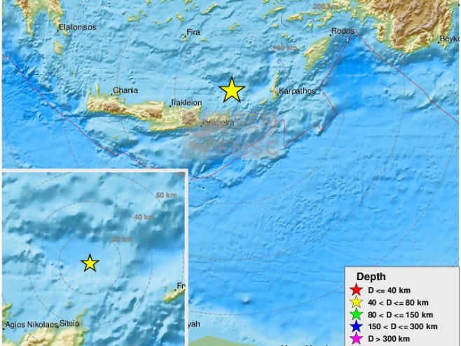 Земљотрес у Грчкој (фото:EMSC
@LastQuake) - 