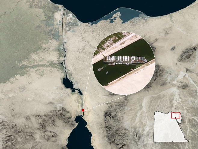 Satelitski snimak Sueckog kanala (foto: CNES / Airbus By Scott Reinhard) 
