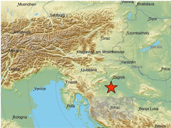 Земљотрес у Хрватској (Фото: EMSC) - 