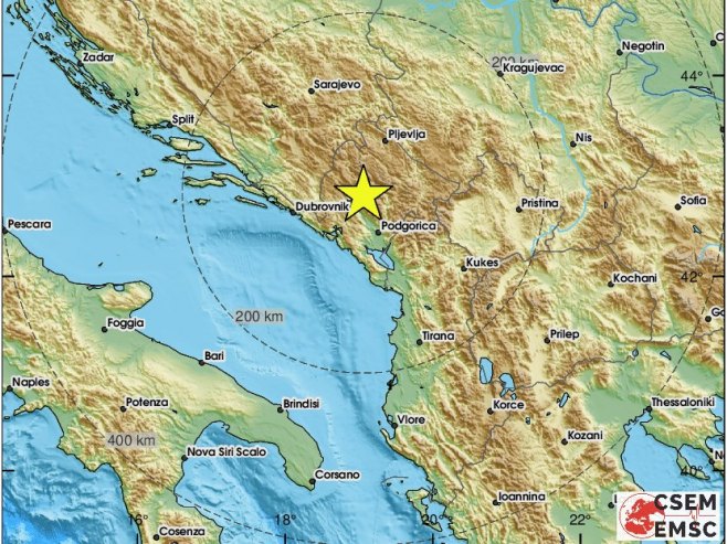 Земљотрес у Црној Гори (фото: twitter.com/LastQuake) - 