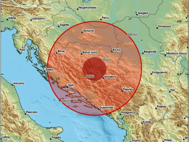 Земљотрес код Жепча (Фото: EMSC Twitter) - 