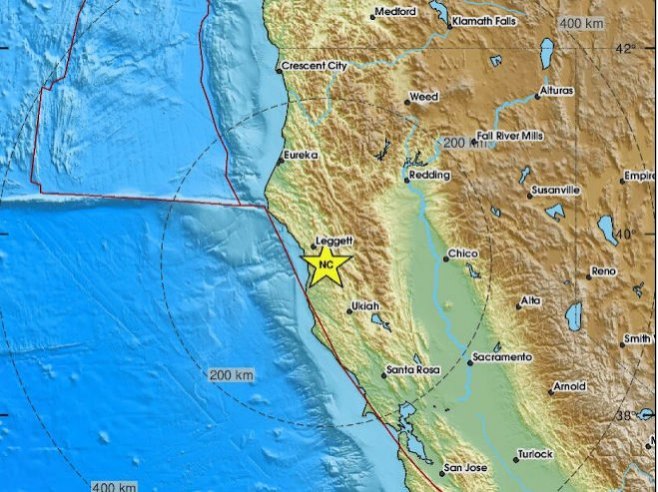 Земљотрес код Калифорније (Фото: EMSC) - 