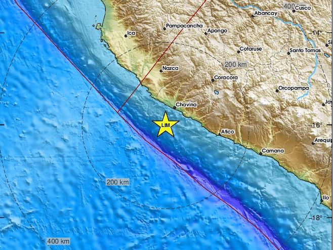 Земљотрес код Перуа (Фото: EMSC) - 