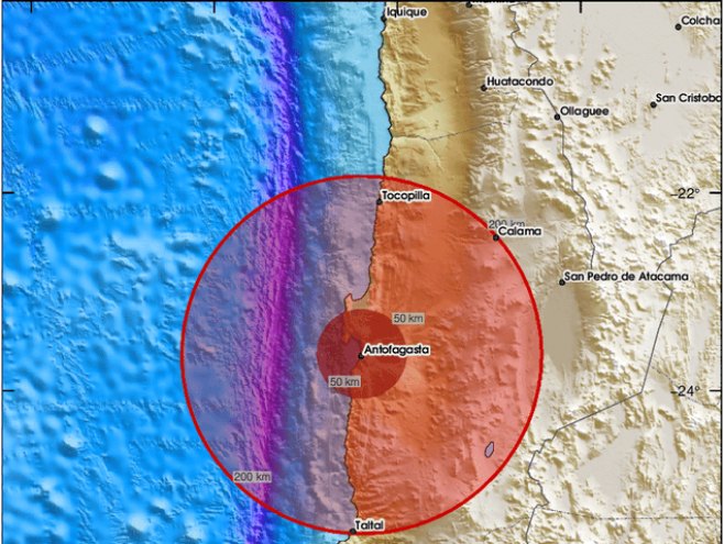 Земљотрес погодио Чиле (Фото: EMSC Twitter) - 