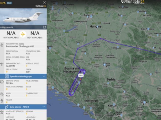 Амерички шпијунски авион: "Артемис" кружи изнад територије БиХ и око граница Србије