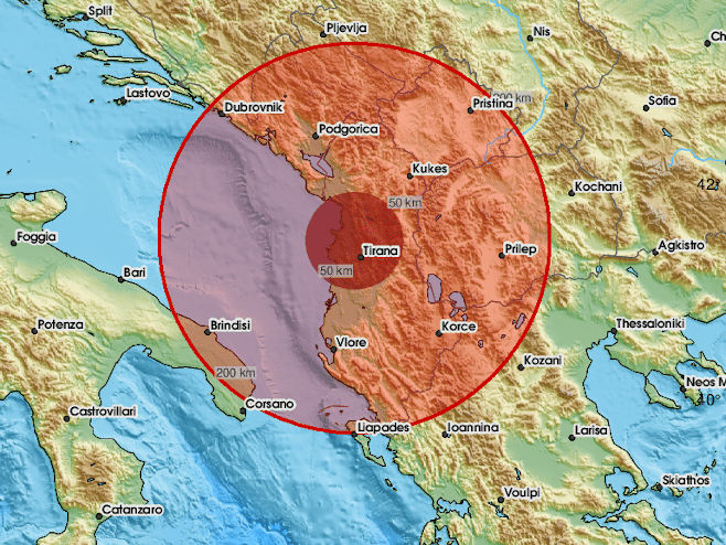 Албанија - земљотрес (фото: EMSC) - 