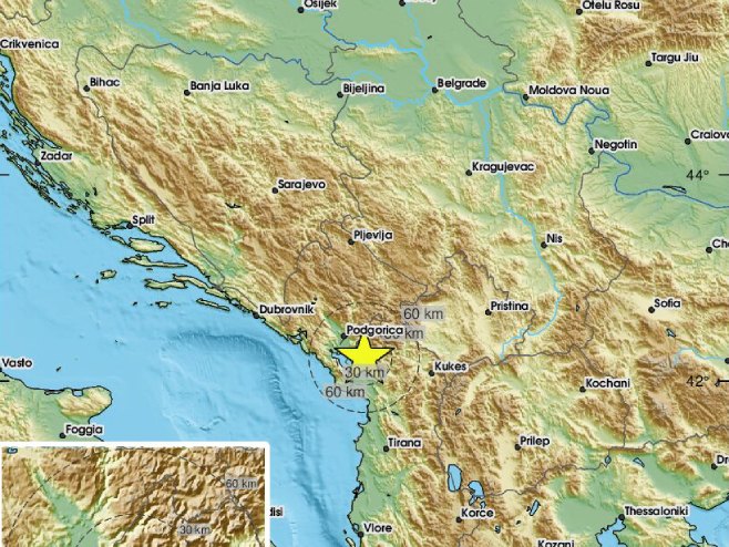 Слабији земљотрес у Албанији, осјетио се и у Црној Гори