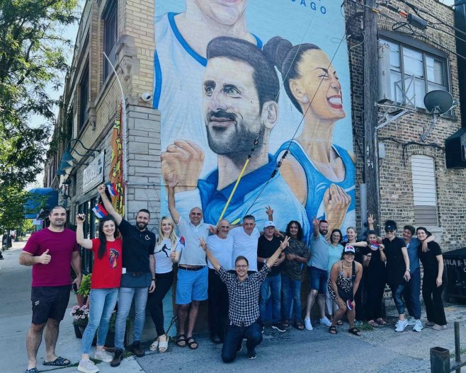 Čikago, proslava Đokovićeve pobjede (foto: TANJUG/ JELENA CVETKOVSKA, fotografija niske rezolucije/ nr) 