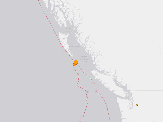 Земљотрес погодио Канаду (Фото: earthquake.usgs.gov) - 