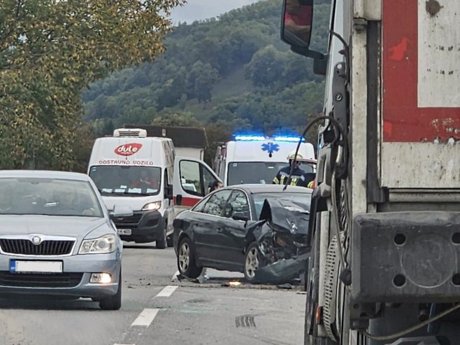 Удес у мјесту Табанци, магистрални пут Бијељина-Зворник - Фото: СРНА