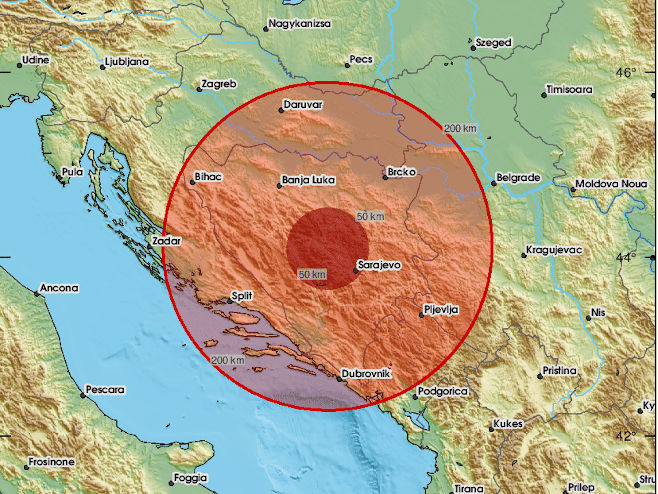 Земљотрес у БиХ (фото: EMSC) - 