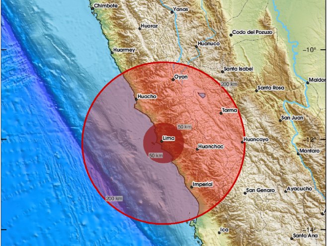 Земљотрес погодио централни Перу