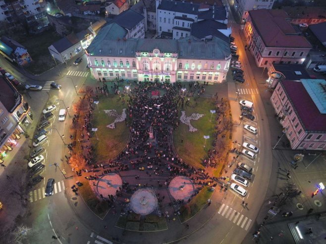 Protesti u Bijeljini (Foto: MUP Republike Srpske) 