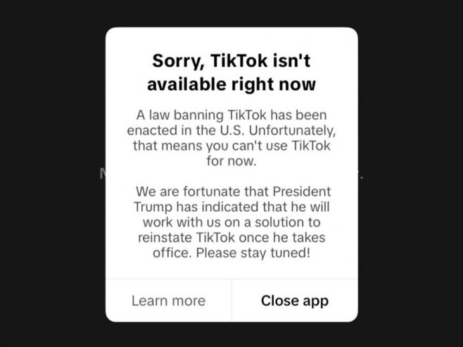 Тик Ток престао да ради за кориснике у САД - Фото: РТРС