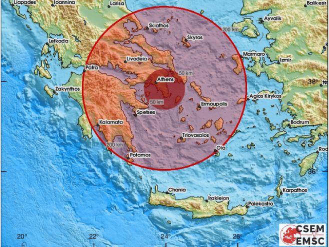Земљотрес у Грчкој (Фото: EMSC) - 