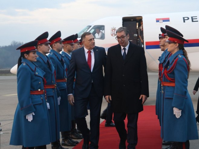 Предсједник Српске дочекао предсједника Србије (ВИДЕО)