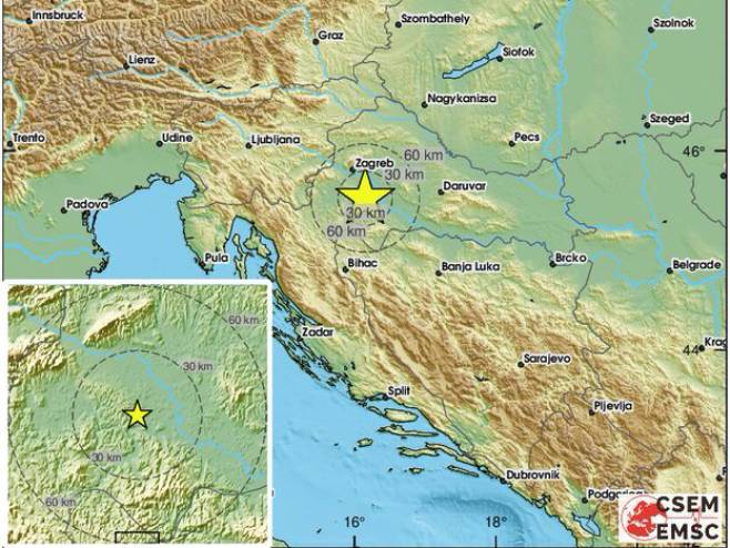 Слабији земљотрес погодио рано јутрос околину Сиска