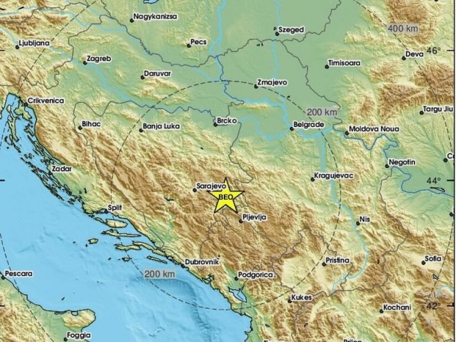 Земљотрес од 2,8 степени рихтера код Горажда